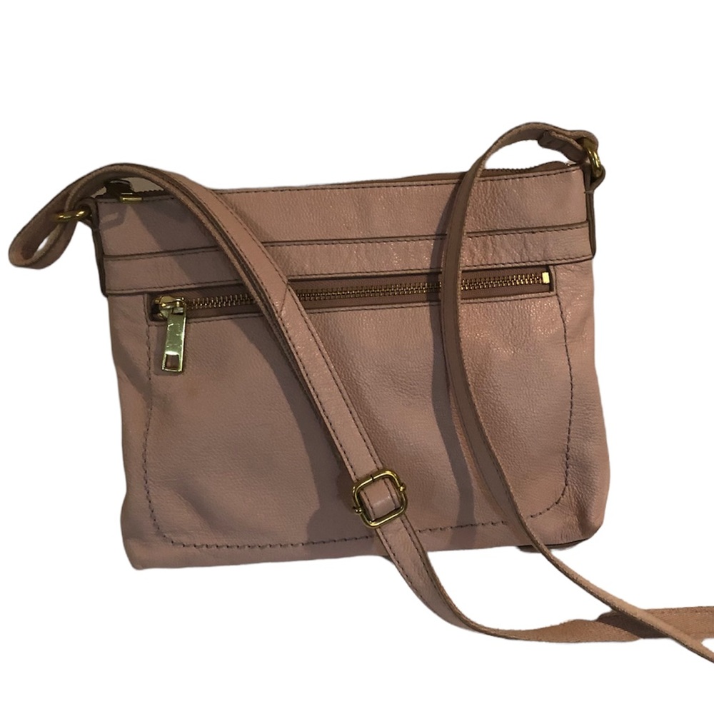 Fossil pink leather crossbody bag
